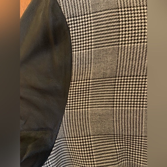 Calvin Klein houndstooth and faux leather dress - Picture 2 of 4
